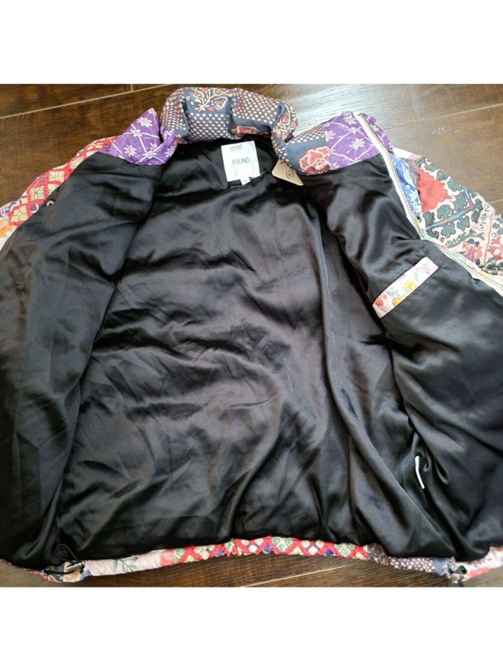 Free People Found Multi Print Garden Puffer Jacket Vintage Patchwork Womens S - Picture 9 of 11